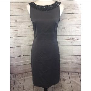 -H&M- Charcoal Gray Dress Embellished Neckline